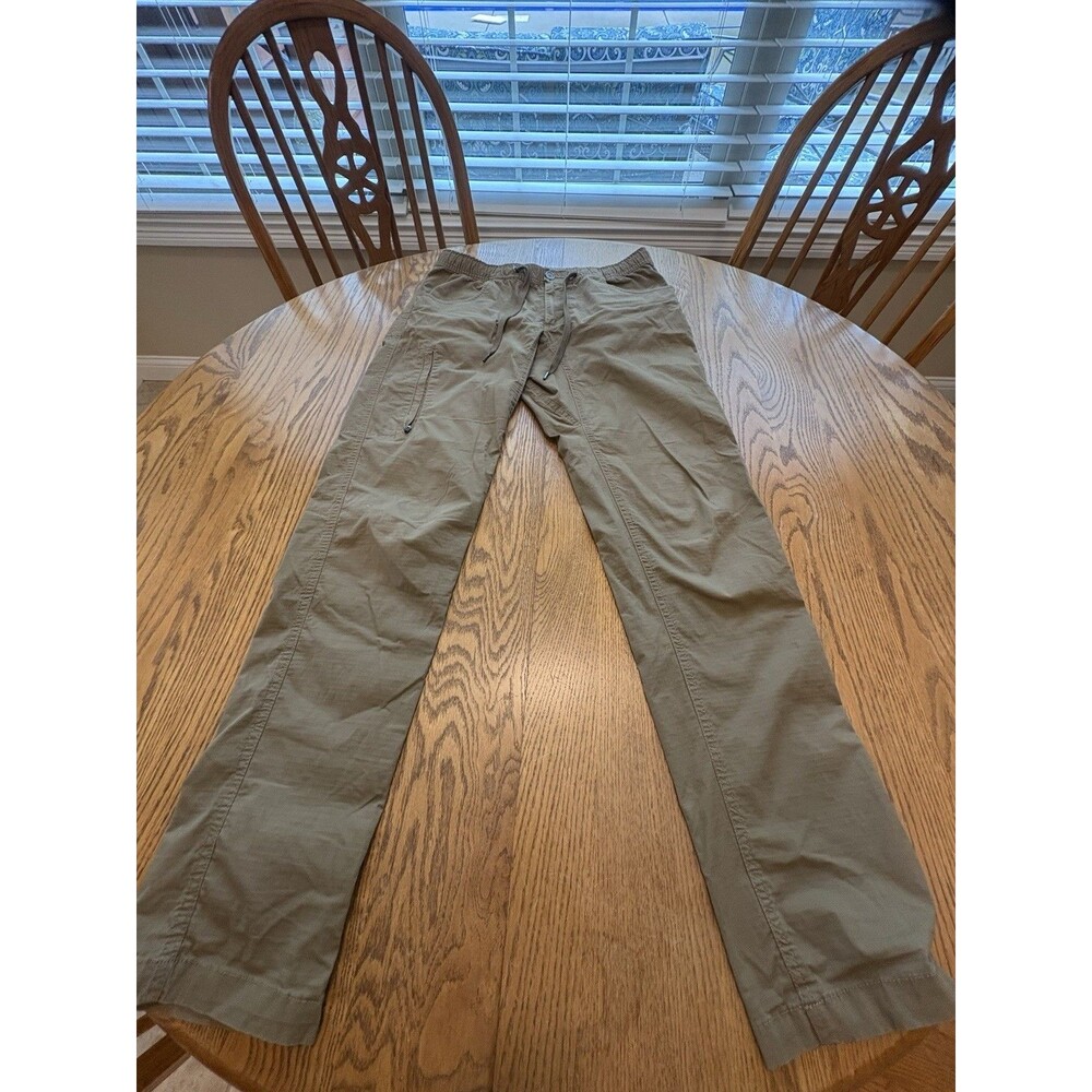 Bylt Weekender Pants Men’s M Elastic Drawstring Ripstop Button Tan 32.5” Ins EUC